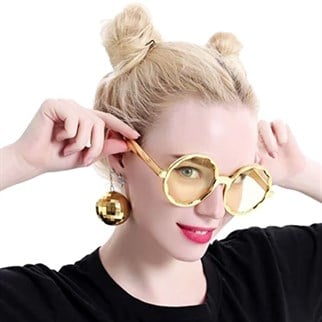 Altın Renkli Disko Toplu Parti Gözlüğü