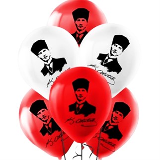 Atatürk Baskılı Lateks Balon 12 Adet