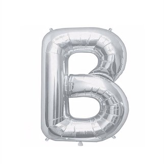 B Harf Folyo Gümüş Balon Küçük 35 cm