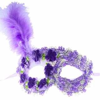 Balo Parti Maskesi Mor Tüylü