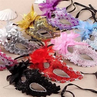 Sarı Güllü Balo Parti Maskesi