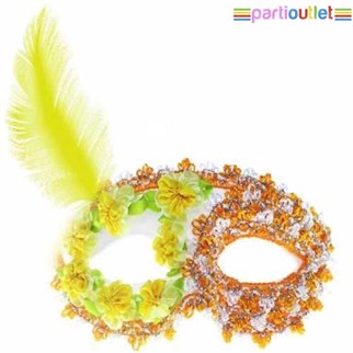 Balo Parti Maskesi Turuncu Sarı