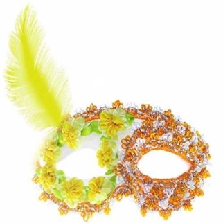 Balo Parti Maskesi Turuncu Sarı