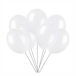 Beyaz Balon Metalik 100 Adet