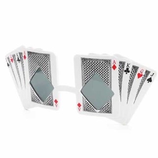 Beyaz Renkli İskambil Kağıdı Parti Gözlüğü