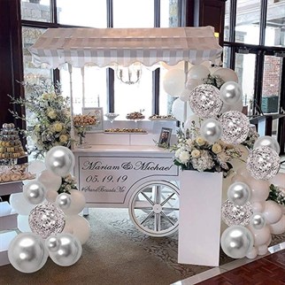 Beyaz Gümüş Konfetili Balon