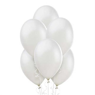 Beyaz Metalik Balon 20 Adet