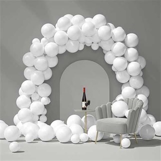 Beyaz Pastel Zincir Balon Seti