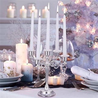 Beyaz Renkli Şamdan Mum 4 Adet