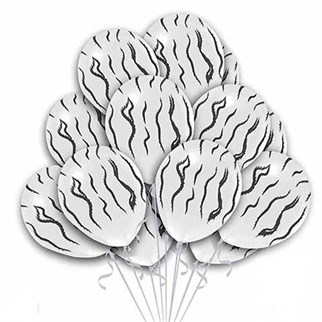 Beyaz Renkli Zebra Balon 14 Adet