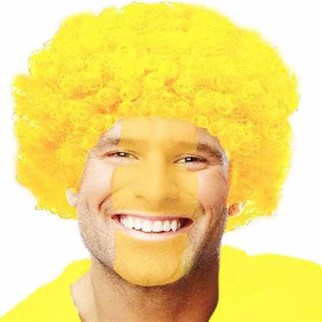 Sarı Renkli Kıvırcık Bonus Peruk