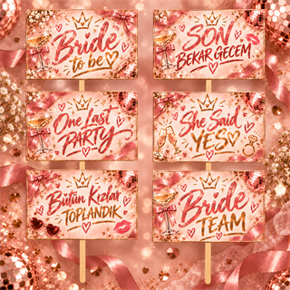 Bride Rose Konuşma Balonu 6 Adet