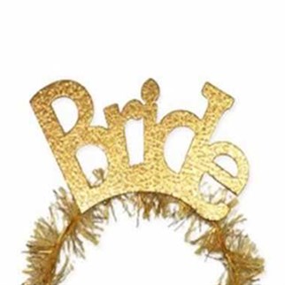 Bride Yazılı Altın Renkli Taç