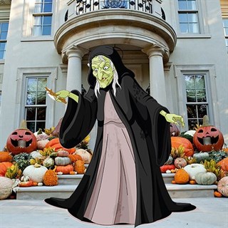 Cadılar Bayramı Cadı Ayaklı Pano Büyük
