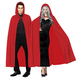 Cadılar Bayramı Kırmızı Kapşonlu Yetişkin Pelerin 120 Cm