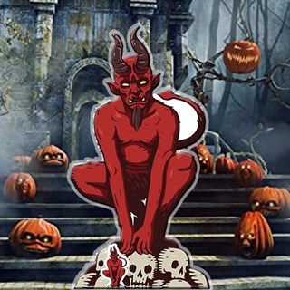 Cadılar Bayramı Şeytan Ayaklı Pano Büyük