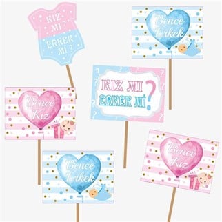 Cinisyet Belirleme Konuşma Balonu 6 Adet