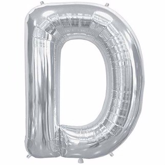 D Harf Folyo Balon Gümüş 100 cm