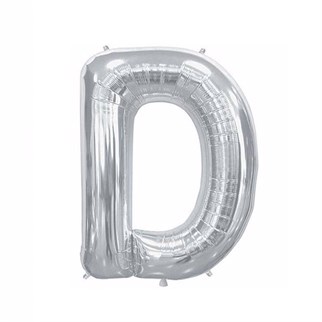 D Harf Folyo Gümüş Balon Küçük 35 Cm