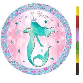 Kişiye Özel Deniz Kızı Pinyata + Sopası