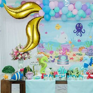 Deniz Kızı Kuyruk Folyo Balon 45 x 45 Cm