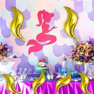 Deniz Kızı Kuyruk Folyo Balon 45 x 45 Cm