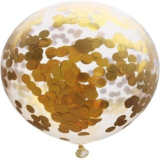 Fuşya Gold Konfetili Balon