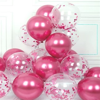 Fuşya Konfetili Balon