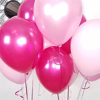 Fuşya Metalik Balon 20 Adet