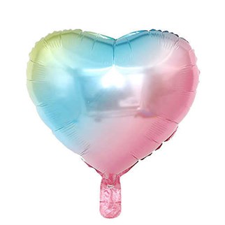 Gökkuşağı Kalp Folyo Balon 45 Cm