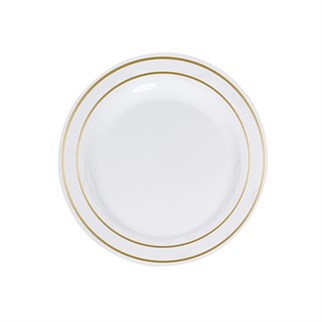 Gold Çizgili Mika Tabak 6 Adet 23 cm