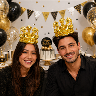 Gold Folyo Balon kral Tacı