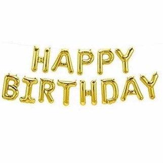 Gold Happy Birthday Folyo Balon Seti