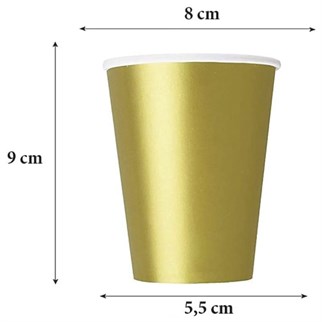 Gold Karton Bardak 8 Adet