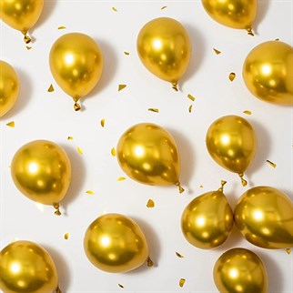 Gold Krom Balon 50 Adet 6 İnç 15 Cm