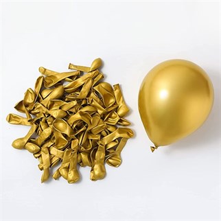 Gold Krom Balon 50 Adet 6 İnç 15 Cm