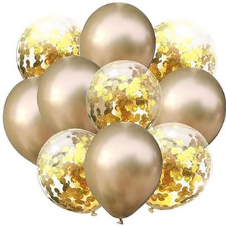Gold Krom Konfetili Balon
