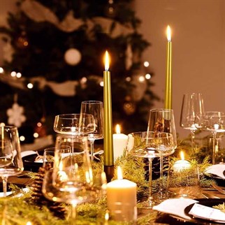 Gold Renkli Şamdan Mum 25 cm 2 Adet