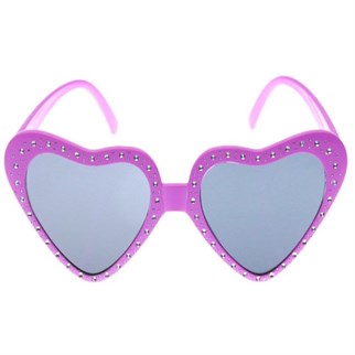 Pembe Renkli Kalp Parti Gözlüğü