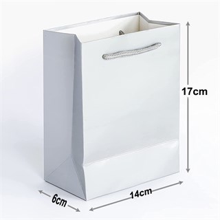 Gri Renk Karton Çanta 25 Adet 14 x 17 Cm