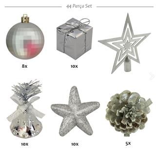 Gümüş Ağaç Süs Seti 44 Parça