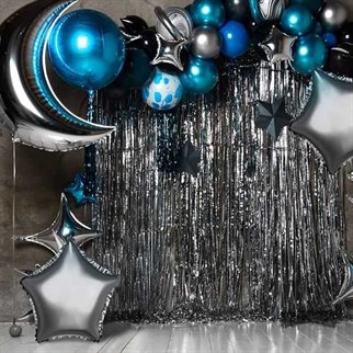 Gümüş Ay Yıldız Folyo Balon