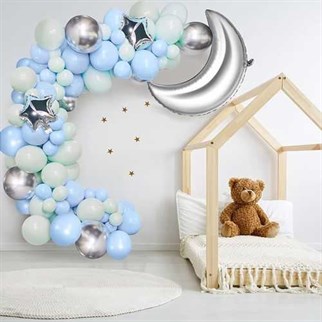 Gümüş Ay Yıldız Folyo Balon