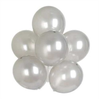 Gümüş Balon Metalik 100 Adet