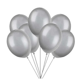 Gümüş Balon Metalik 100 Adet