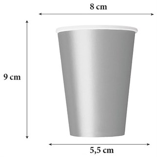 Gümüş Karton Bardak 8 Adet