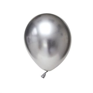 Gümüş Krom Balon 50 Adet 6 İnç 15 Cm