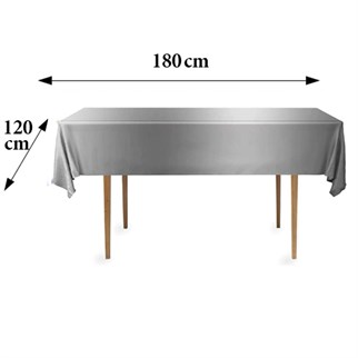 Gümüş Masa Örtüsü 120 x 180 cm