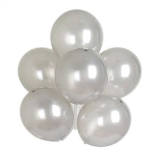 Gümüş Metalik Balon 20 Adet