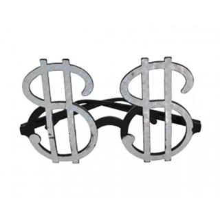 Gümüş Plastik Dolar Parti Gözlüğü